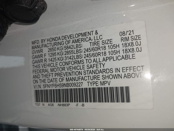 2022 HONDA PILOT AWD EX-L
