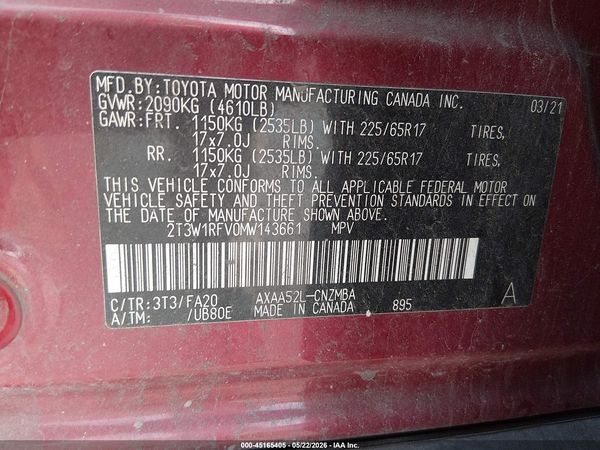 2021 TOYOTA RAV4 XLE