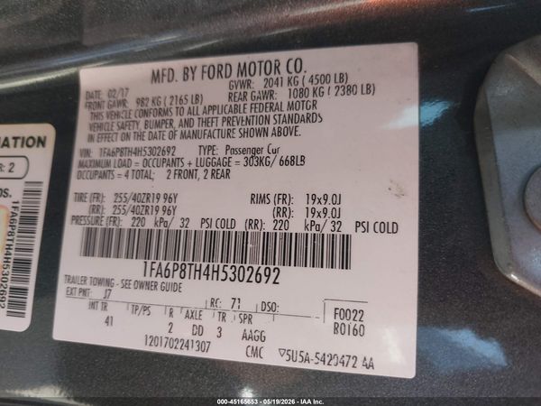 2017 FORD MUSTANG ECOBOOST