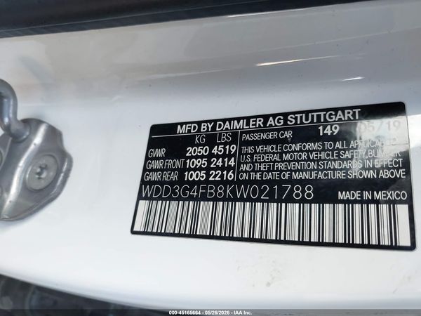 2019 MERCEDES-BENZ A 220 4MATIC