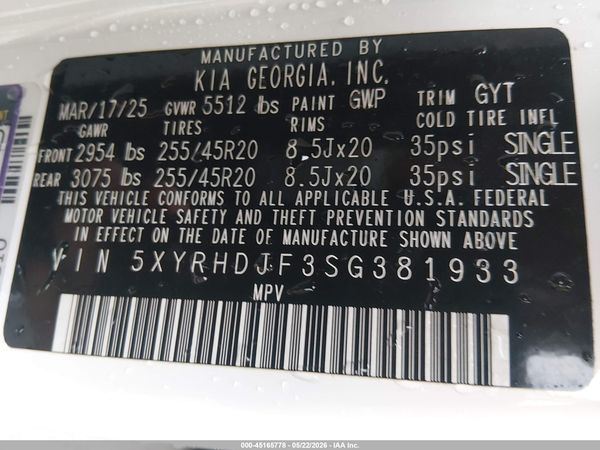 2025 KIA SORENTO EX