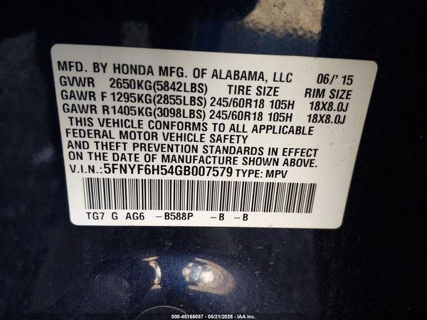 2016 HONDA PILOT EX-L