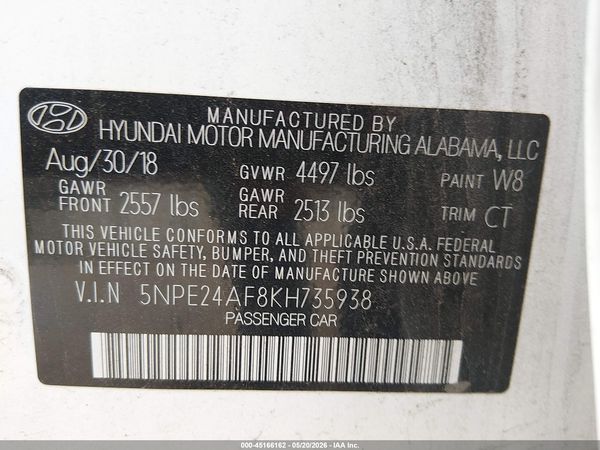 2019 HYUNDAI SONATA Eco Turbo, SE