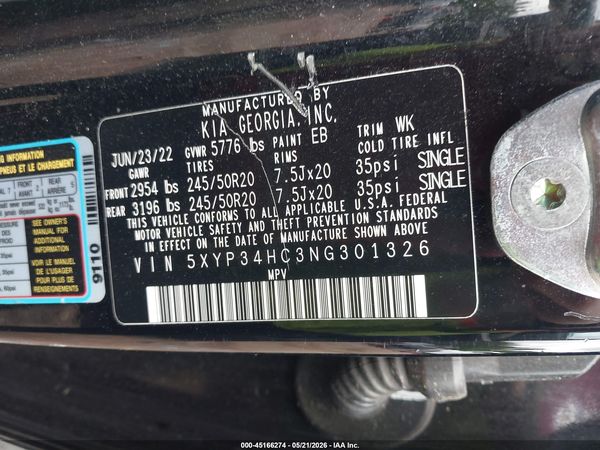 2022 KIA TELLURIDE EX