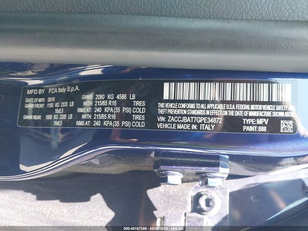 2016 JEEP RENEGADE SPORT