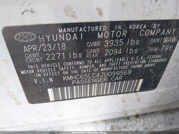 2018 HYUNDAI IONIQ HYBRID BLUE