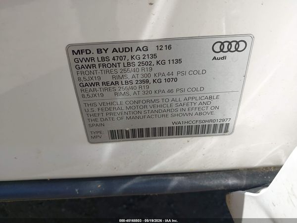 2017 AUDI Q3 2.0T PREMIUM
