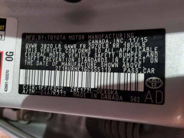 2016 TOYOTA COROLLA