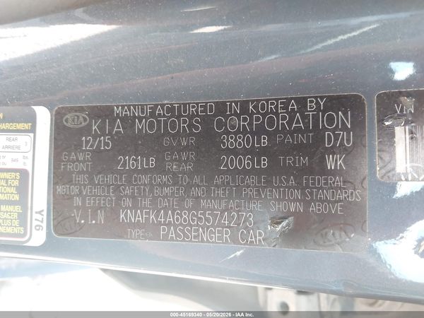 2016 KIA FORTE LX