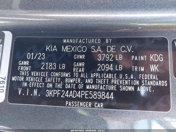 2023 KIA FORTE LXS