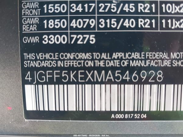 2021 MERCEDES-BENZ GLS 450 4MATIC