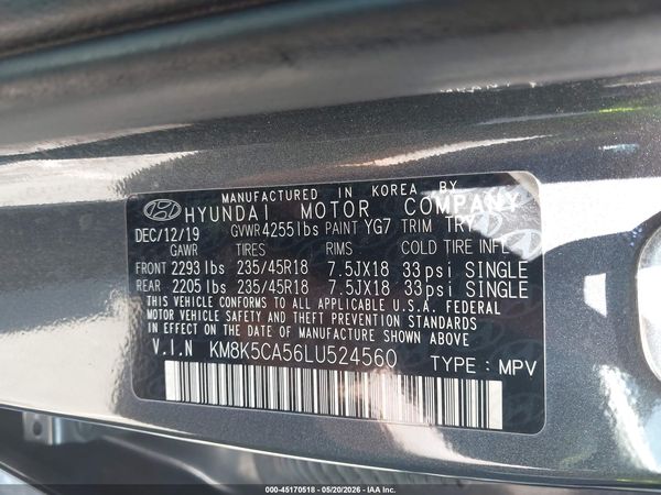 2020 HYUNDAI KONA ULTIMATE