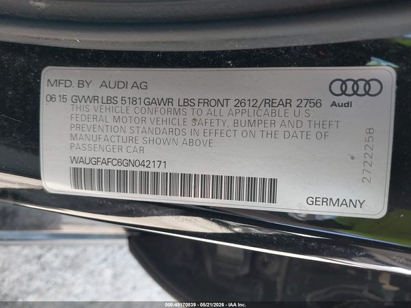 2016 AUDI A6 2.0T PREMIUM PLUS