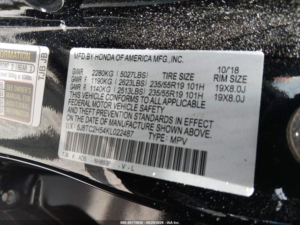 2019 ACURA RDX TECHNOLOGY PACKAGE