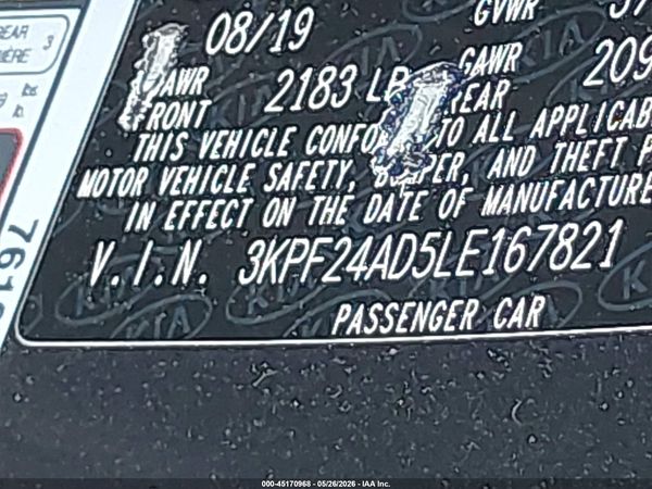 2020 KIA FORTE LXS
