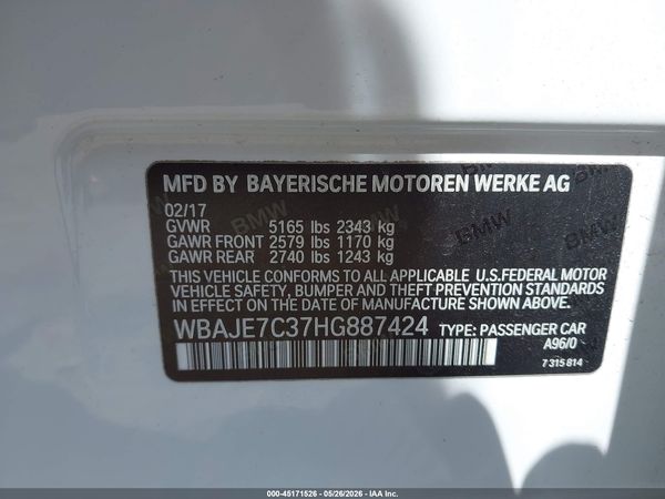 2017 BMW 540I XDRIVE