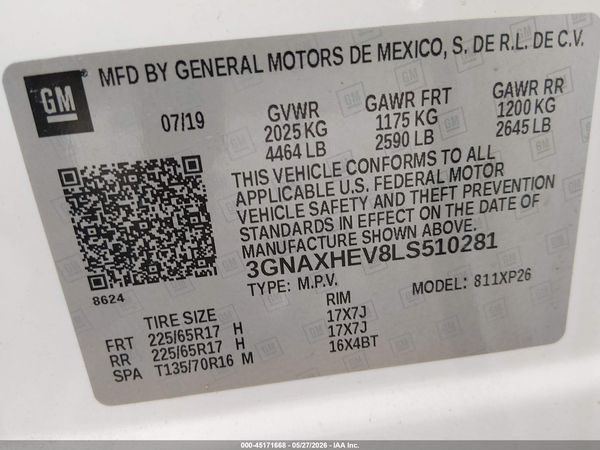 2020 CHEVROLET EQUINOX FWD LS — I9
