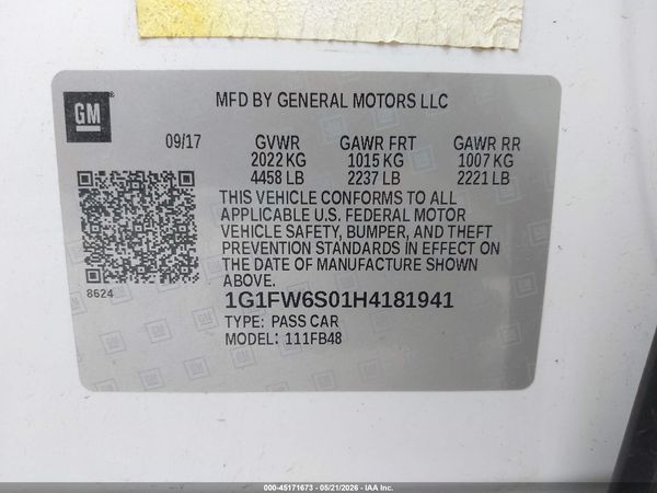 2017 CHEVROLET BOLT EV LT — I9