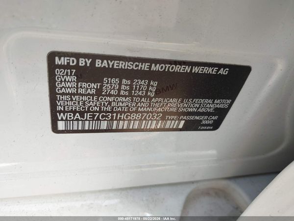 2017 BMW 540I XDRIVE