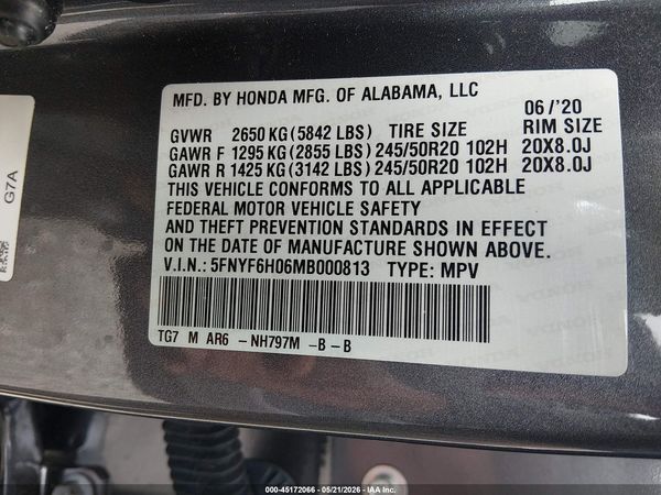 2021 HONDA PILOT AWD ELITE