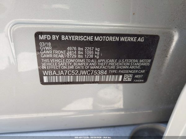 2018 BMW 530I XDRIVE