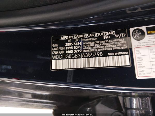 2018 MERCEDES-BENZ S 560 4MATIC