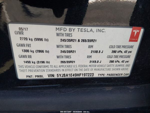 2017 TESLA MODEL S 100D/60D/75D/90D/P100D
