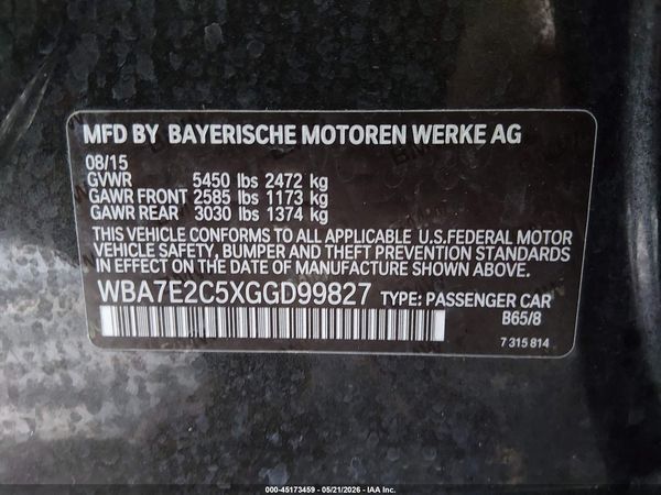 2016 BMW 740I