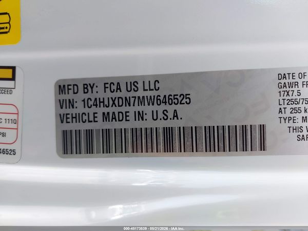 2021 JEEP WRANGLER UNLIMITED WILLYS 4X4