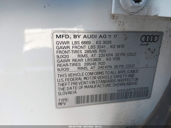 2018 AUDI Q7 3.0T PREMIUM