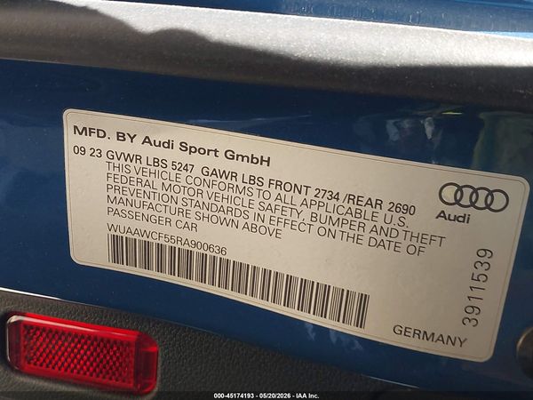 2024 AUDI RS 5 SPORTBACK TFSI QUATTRO TIPTRONIC