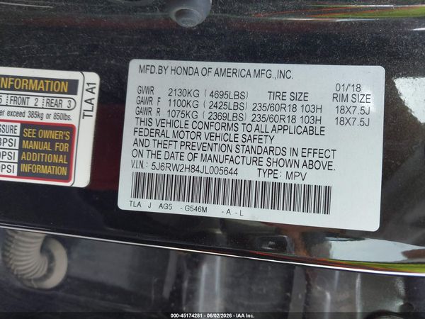 2018 HONDA CR-V EX-L/EX-L NAVI