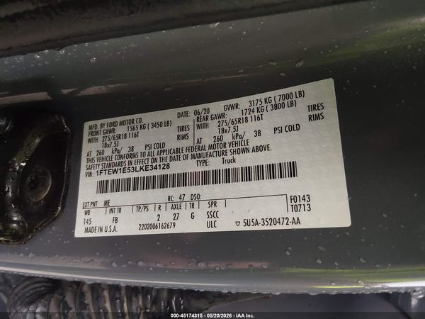 2020 FORD F-150 XLT