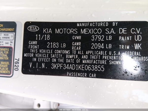 2019 KIA FORTE S