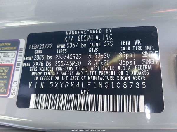 2022 KIA SORENTO SX PRESTIGE