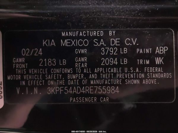 2024 KIA FORTE GT-LINE
