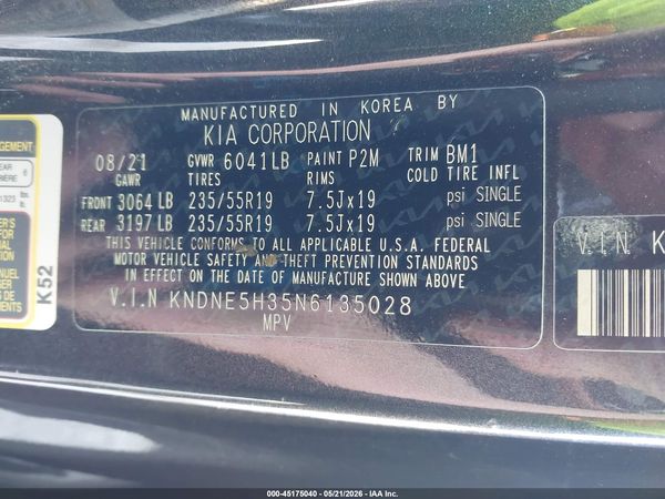 2022 KIA CARNIVAL MPV SX