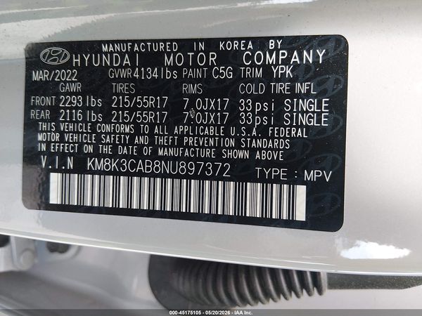 2022 HYUNDAI KONA SEL