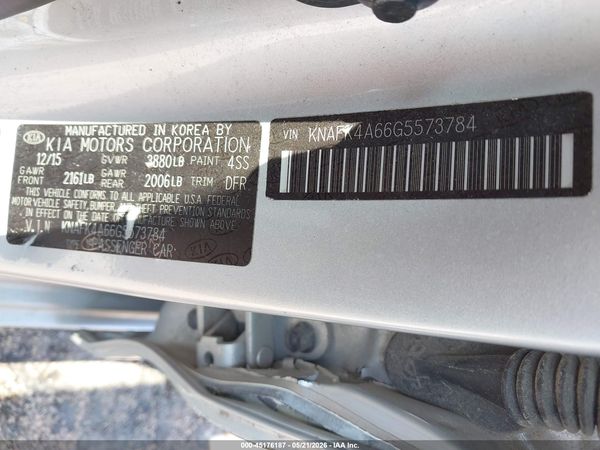 2016 KIA FORTE LX