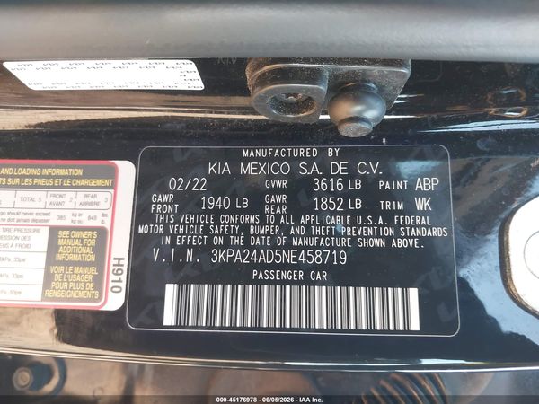 2022 KIA RIO S