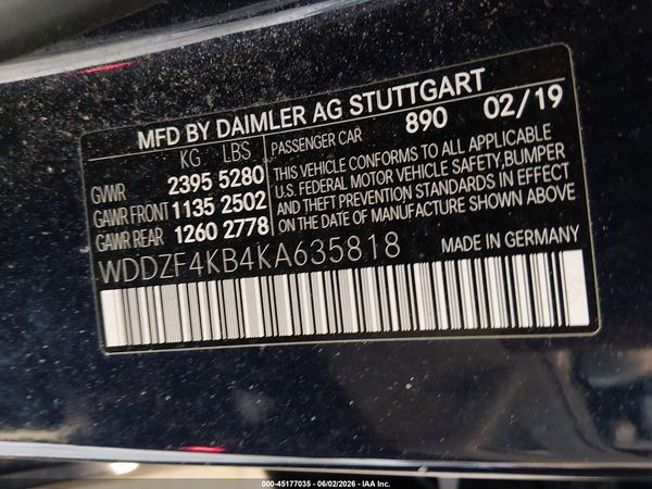 2019 MERCEDES-BENZ E 300 4MATIC