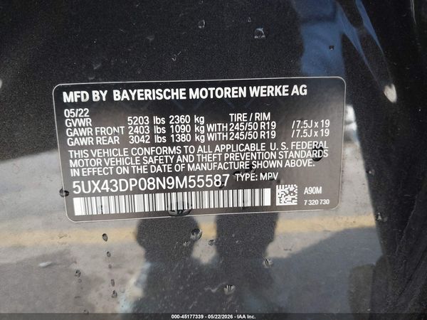 2022 BMW X3 SDRIVE30I