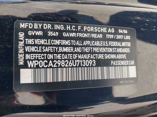 2006 PORSCHE BOXSTER