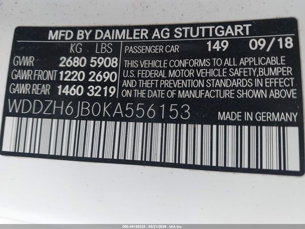 2019 MERCEDES-BENZ E-CLASS E 450