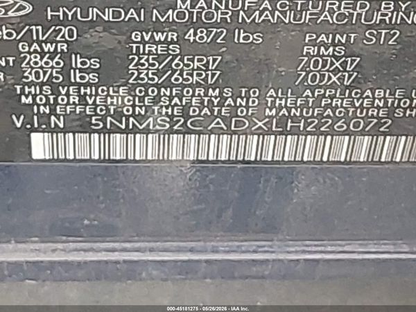 2020 HYUNDAI SANTA FE SE