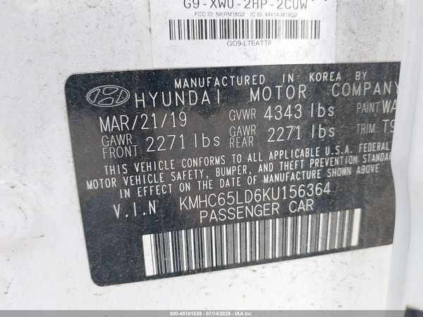 2019 HYUNDAI IONIQ PLUG-IN HYBRID