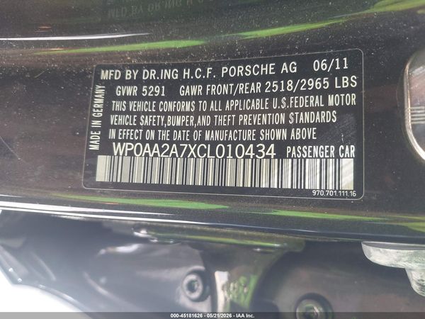 2012 PORSCHE PANAMERA 4