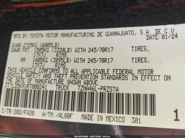 2024 TOYOTA TACOMA SR