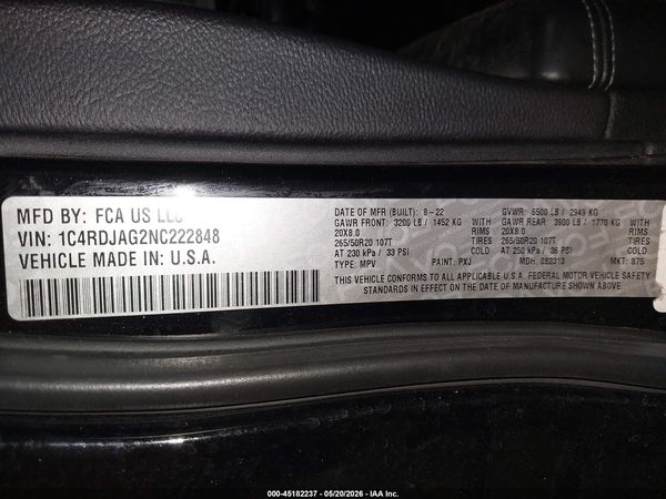 2022 DODGE DURANGO SXT AWD