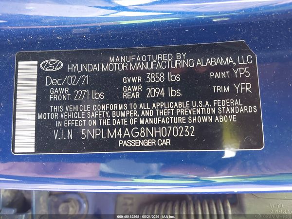 2022 HYUNDAI ELANTRA SEL